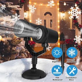 Outdoor Snowflake Projection Decor Light, Dual-Head Adjustable Projector Lamp, IP44 Weather-Resistant ABS Housing, Multiple Mounting Ways for Ind (Option: As Pic)