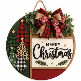 Christmas Wreath For Front Door, Farmhouse Merry Christmas Home Decor, Rustic Holiday Wreath For Entryway, Wall & Indoor Display (Option: Multi)