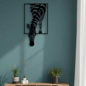 CIFbuy Modern Black White Zebra Metal Wall Art Sculpture, Rustproof Minimalist Farmhouse Boho Wildlife Hanging Decor, Wildlife Hanging Decor, Off (Option: 78571059)