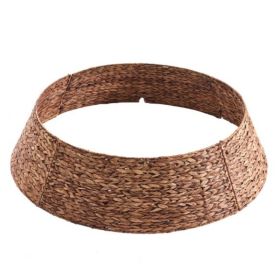 Woven Christmas Tree Collar, Christmas Tree Skirt Cover For Holiday Decor (Option: Brown 42IN)