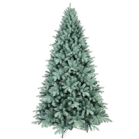 Artificial 7.5ft Blue green Tint Christmas Tree with 2148 PE/PVC Mixed Branch Tips, memory wire+iron wire, Hinged Premium & Foldable Base for Ind (Option: 36121565)