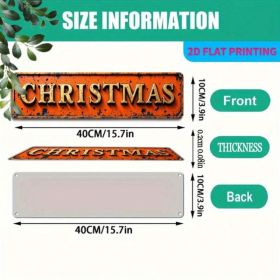 Rustic Aluminum Christmas Wall Art Sign 2D Flat, Vintage Holiday Decor (Option: A)