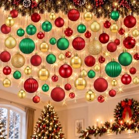 78 Pcs Christmas Balls Ornament For Ceiling With Lights Hooks (Option: Multi)