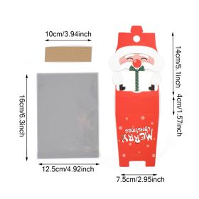 3D Christmas Goody Gift Boxes With Transparent Bags For Holiday Xmas Goodie Paper Boxes, School Classroom Party Favor Supply, Santa Claus Design (Option: 8 Boxes)