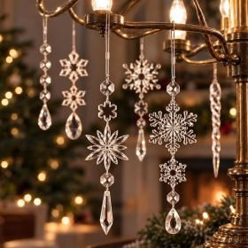 Crystal Christmas Tree Ornaments, Hanging Decorative Accessories For Winter Wonderland And Holiday Home Decor (Option: Clear)