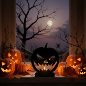 CIFbuy Gothic Pumpkin Metal Candle Holder Vintage Halloween Candlestick Spooky Witchy Dinner Table, , Centerpiece Decor Special Gift, for Hallowe (Option: 94100018)