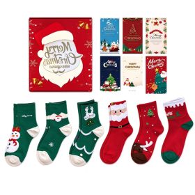 6 Pairs Christmas Crew Socks, Cute Xmas Pattern Cotton Socks, Soft Breathable Holiday Socks Gift Set For Boys Girls (Option: 6pcs)