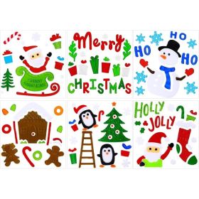 Christmas Gel Window Clings, Reusable Holiday Window Stickers (Option: Multi)