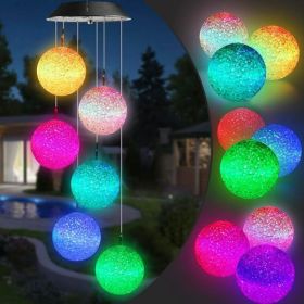 Solar-Powered Color-Changing Ball Wind Chime, Decorative Outdoor Hanging Light For Garden, Patio, Balcony, And Gift Giving (Option: Ball)