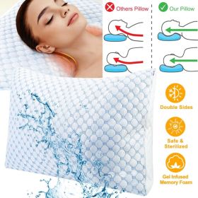Adjustable, Washable, Breathable Cooling Memory Foam Pillow Ventilated Soft Bed Pillow w/ Cooling Gel Infused Memory Foam Heat Moisture Reducing (Option: King Size)