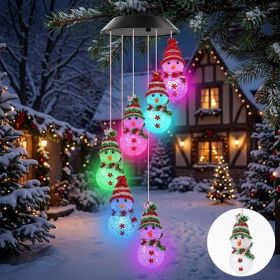 23.5-Inch Solar Christmas Snowman LED Wind Chime Lamp For Outdoor Garden, Patio, Balcony, And Holiday Decorations (Option: Snowman)