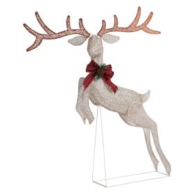 5FT Lighted Jumping Reindeer Christmas Decorations, Pre-lit Holiday Decor with 100 Warm White LED Lights for Xmas Outdoor Indoor Decor Lighted Ho (Option: 95903883)