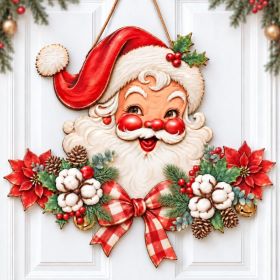 Christmas Decorations Vintage Santa Hanging Wood Sign For Front Door Decor (Option: Christmas1)