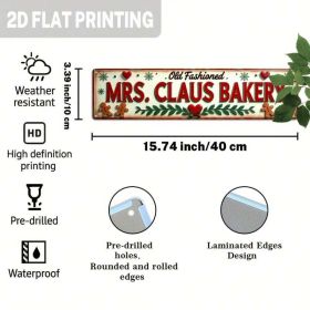2D Retro Santa Claus & Mrs. Claus Baking Metal Sign, Christmas Wall Art (Option: A)