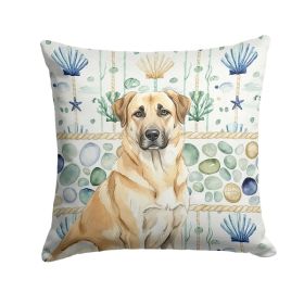 Anatolian Shepherd Dog Coastal Sea Glass Throw Pillow Decorative Indoor Outdoor Accent Cushion for Couch, Bed or Patio, 18Hx18W (Option: Default)