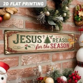 Religious Christmas Metal Sign Is The Reason, Vintage Farmhouse Wall Art (Option: A)