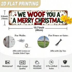 Vintage Metal Christmas Wall Sign, We Paw Wish You Merry Christmas Dog Art (Option: A)
