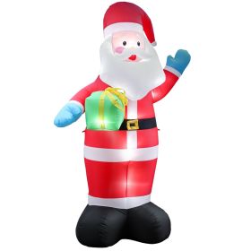 12.6FT Santa with Gift Box Inflatable, 6 LED Lights, 210D Polyester, US Plug (Option: 64940883)