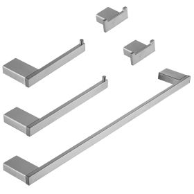 5-Piece Bath Hardware Set with Towel Bar Towel Hook Toilet Paper Holder (Color: nickel)