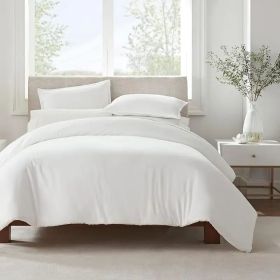 Serta Simply Clean Solid Duvet cover Twin (Color: White, size: Twin)