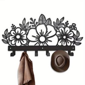 CIFbuy Metal Baked Paint Floral Design Wall Hooks Decorative Flower Key Holder (TikTok, temu pickup) (Option: 45101798)