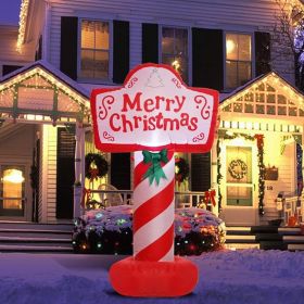 4 FT Lighted Inflatable Christmas Candy Cane Sign (Option: Red)