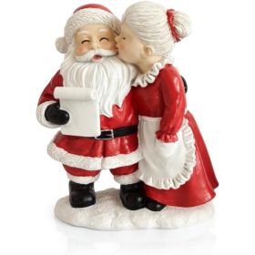 Mr. & Mrs. Santa Claus Resin Figurines, 2-Piece Vintage Christmas Set (Option: Red)