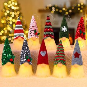 10 Pack LED Christmas Gnome Ornaments, Plush Swedish Santa Elf Tree Decorations (Option: Multi)