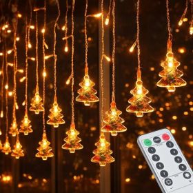 4M Warm White Icicle Curtain Lights, 108 LEDs, 8 Modes & Dimmable (Option: Gold)