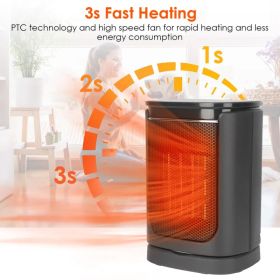1500W Oscillating Ceramic Space Heater, Portable Electric Heater with Digital Display,Remote Control,3 Heat Modes,Safety Shut-Off for Indoor Use (Option: As Pic)