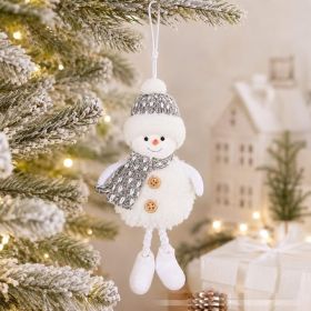 Plush Snowman Christmas Ornaments, Soft Winter Tree Hanging Decorations (Option: White)