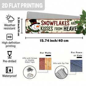 Rustic Christmas Snowflake Metal Sign 2D Flat, Winter Holiday Wall Plaque (Option: A)