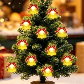 10 Ft Christmas Bell String Lights, 30 Yellow LEDs With Remote Control (Option: Yellow)