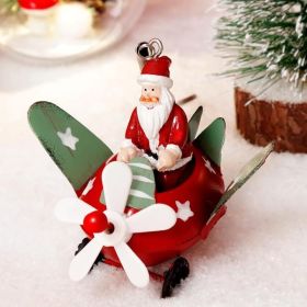Red Resin Santa Claus Airplane Christmas Ornament, Spring Swinging Holiday Decoration (Option: Red)