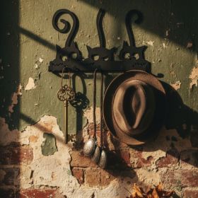CIFbuy Gothic Bat Skull Wall Mounted Metal Coat Rack Spooky Entryway Organizer Hooks, for Hats Keys Bags Dark Academia Wall Decor, for Bedroom Of (Option: 62787032)