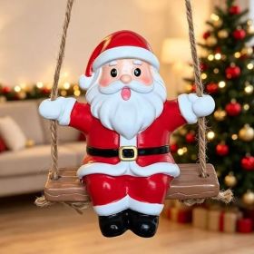 3D Resin Swinging Santa Claus Christmas Hanging Ornaments, Cute Holiday Tree And Car Decorations (Option: Red)