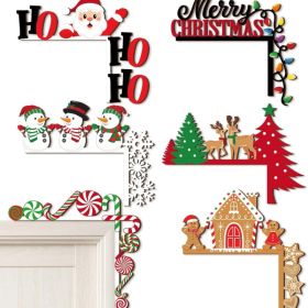 6 Pcs Christmas Door Corner Frame Decoration Christmas Door Topper (Option: Multi)
