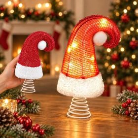 Christmas Tree Topper, 6 Inch Red Santa Hat With Timer For Christmas Decor (Option: Red)