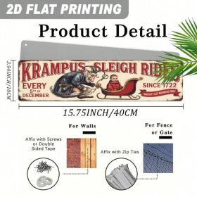 Krampus Sleigh Rides Every 5th Of December Metal Sign, Christmas Wall Art (Option: A)
